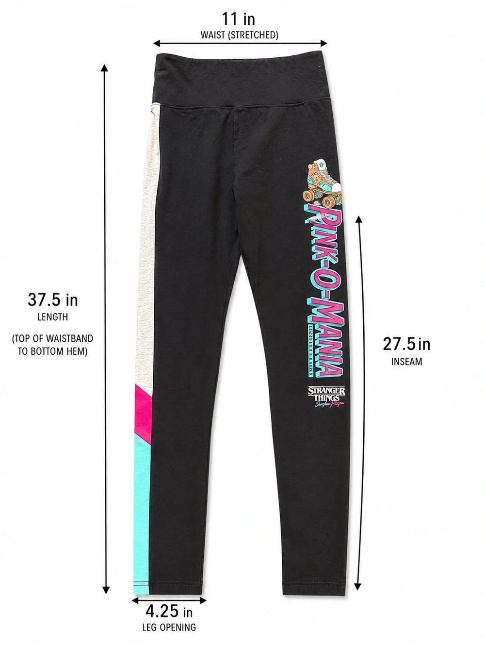 Justice x Stranger Things Rink-O-Mania Leggings Girls L 12/14 Roller Skate